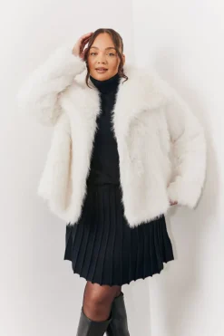 Oversized Collared Faux Fur Coat