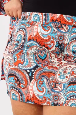 Paisley Print Mini Skirt