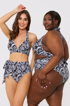 Paisley Print Tie Side Bikini Bottom