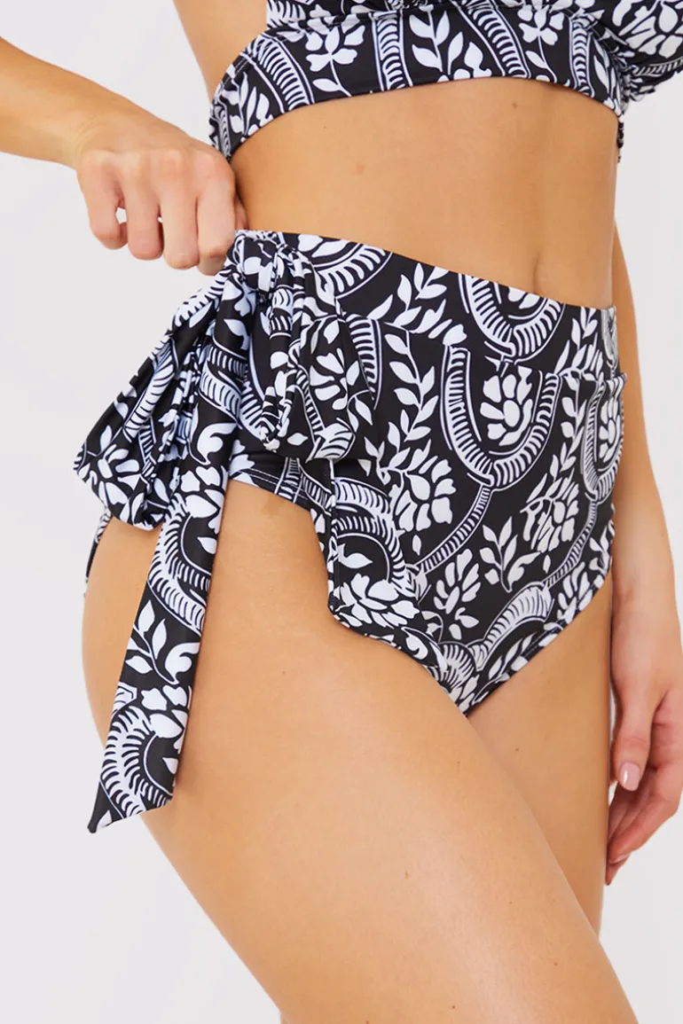 Paisley Print Tie Side Bikini Bottom