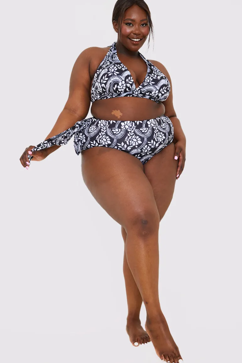 Paisley Print Tie Side Bikini Bottom