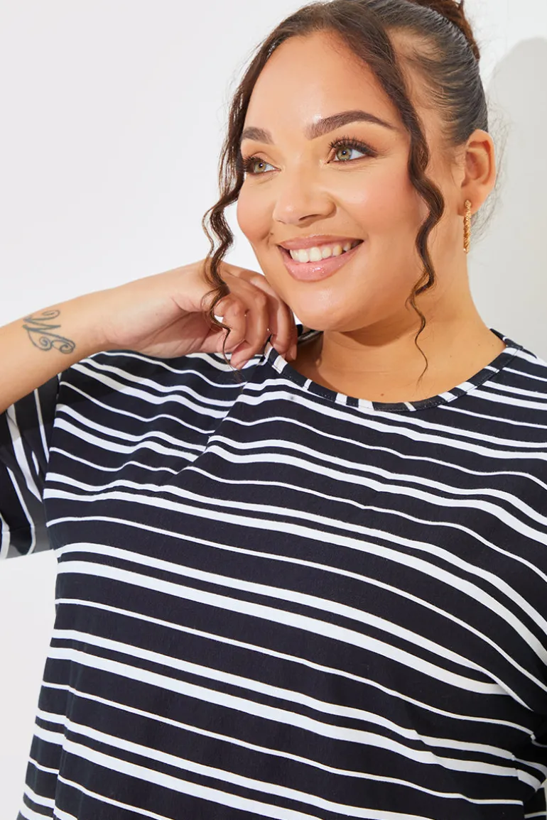 Peplum Hem Dropped Shoulder Tshirt