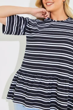 Peplum Hem Dropped Shoulder Tshirt