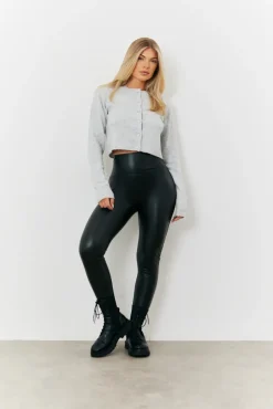 Perfect Sculpting High Waisted Leather Look Leggings