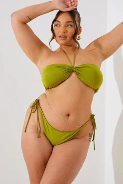 Plait Detail Halter Neck Bikini Top