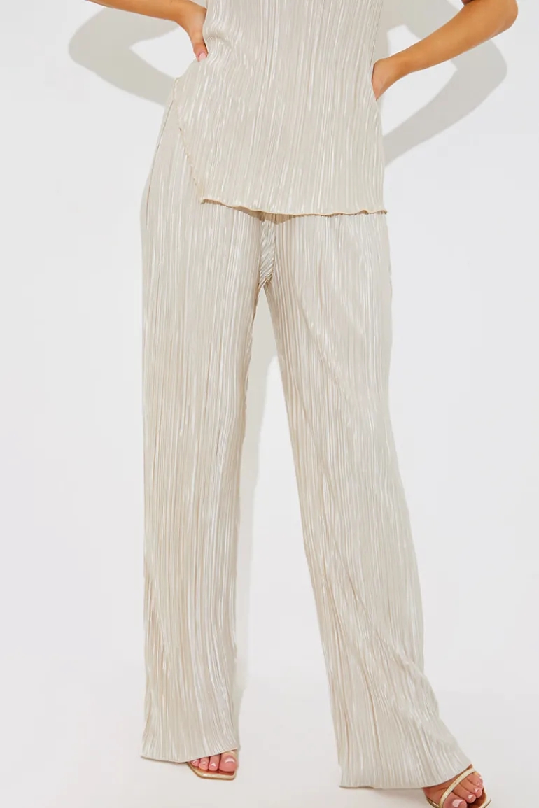 Plisse Wide Leg Co-Ord Trousers