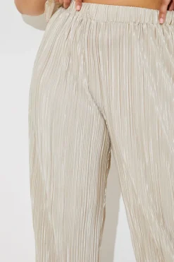 Plisse Wide Leg Co-Ord Trousers