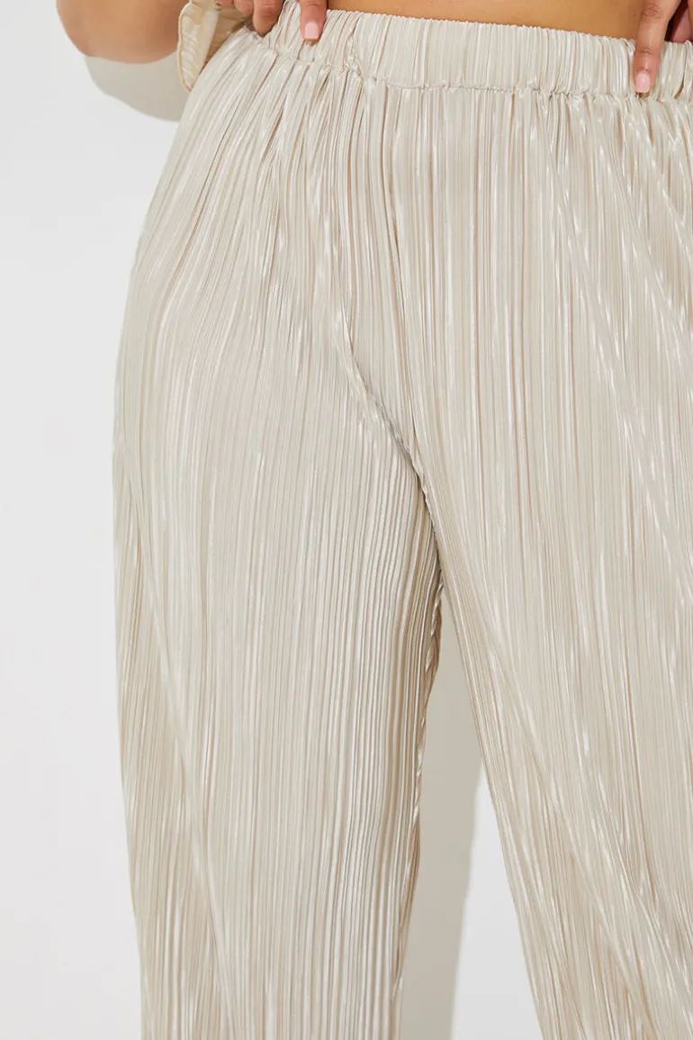Plisse Wide Leg Co-Ord Trousers