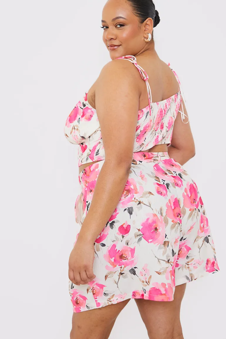 Printed Gathered Bust Co-ord Top