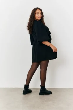 Puff Sleeve Bow Detail Mini Dress