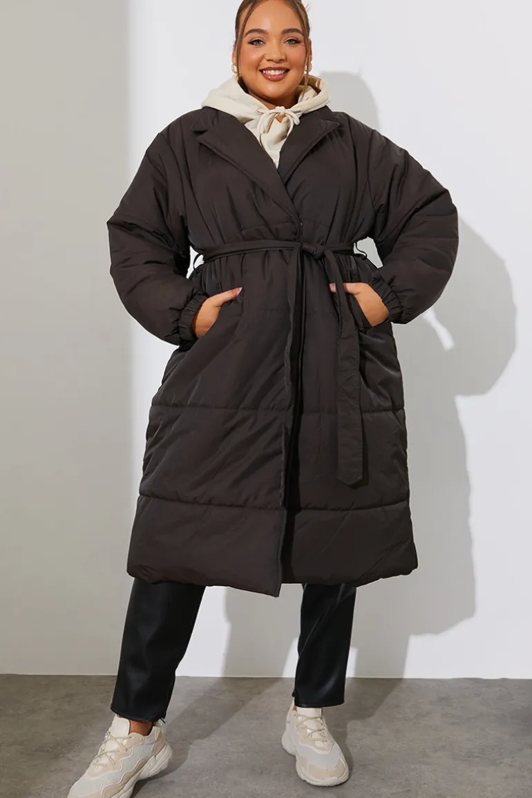 Quilted Wrap Puffer Coat
