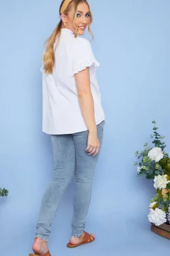 Recycled Light Wash Ripped Knee Denim Skinny Jeans