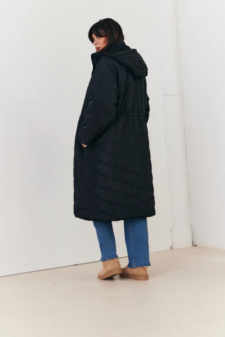 Recycled Reversible Longline Borg Puffer Coat
