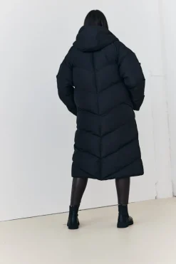 Reversible Hooded Longline Puffer Coat