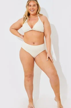 Rib Boomerang High Leg Bikini Bottom