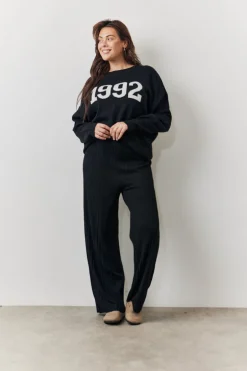 Rib Knit Wide Leg Co Ord Trouser