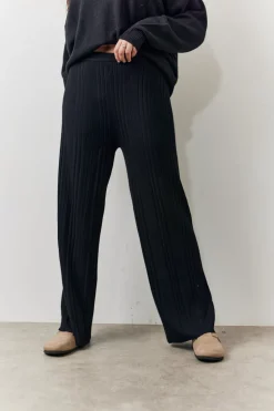 Rib Knit Wide Leg Co Ord Trouser