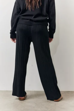 Rib Knit Wide Leg Co Ord Trouser