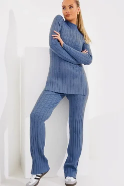 Rib Knitted Co Ord Trouser