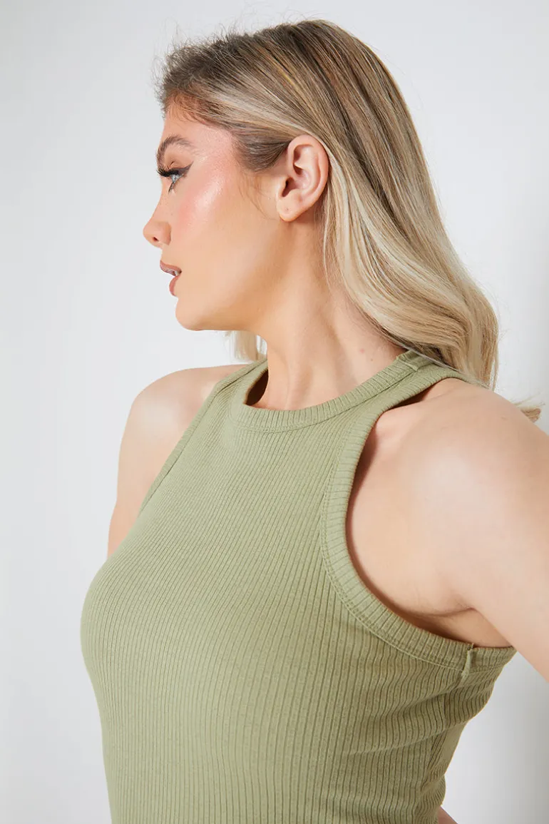 Ribbed Racer Vest