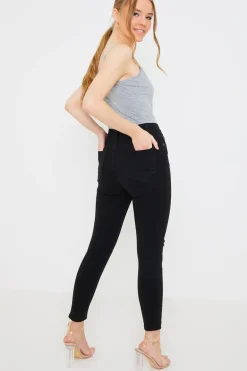 Ripped Knee Wash Stretch Skinny Jeans