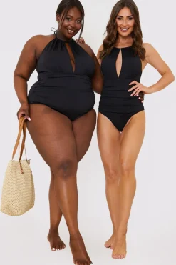 Ruched Halter Neck Swimsuit