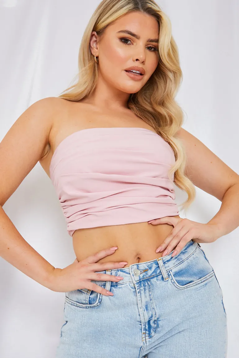 Ruched Strapless Corset Top