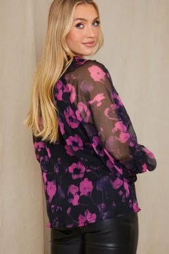 Ruffle Puff Sleeve Blouse