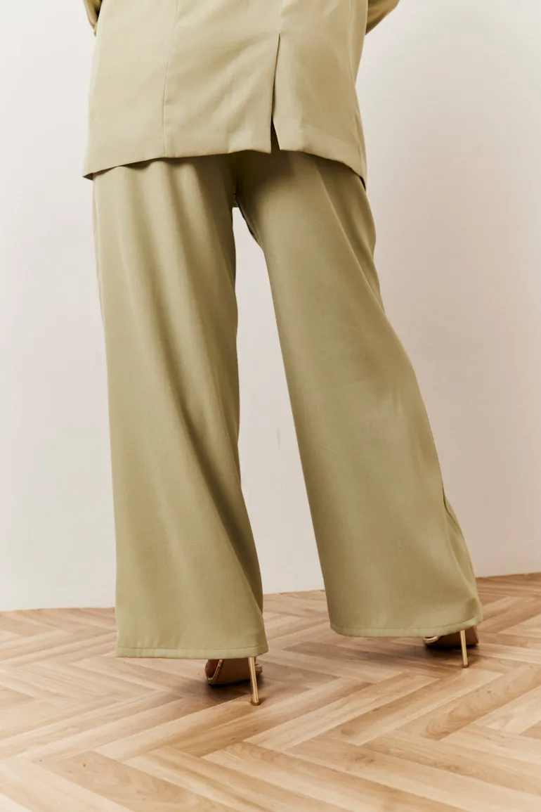 Sage Pleated Wide Leg Trouser