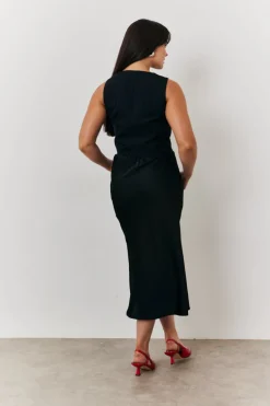 Satin Tie Waist Slip Skirt