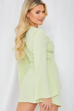 Satin Wrap Front Dress