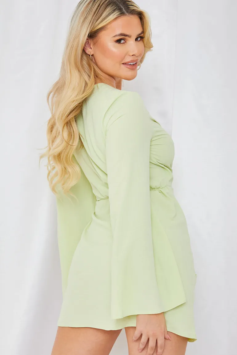 Satin Wrap Front Dress