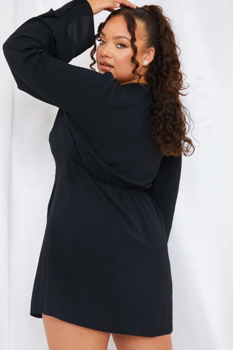 Satin Wrap Front Mini Dress
