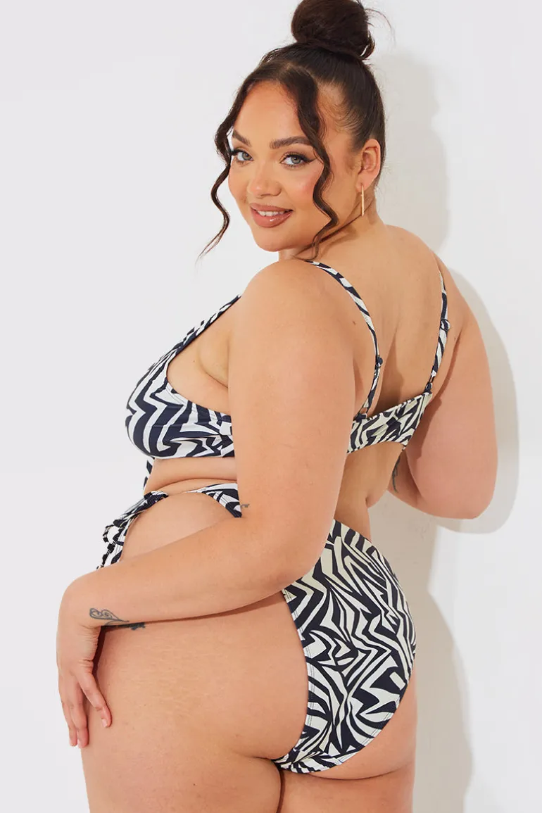 Sculpt and Control Abstract Print Tie Side Bikini Bottoms