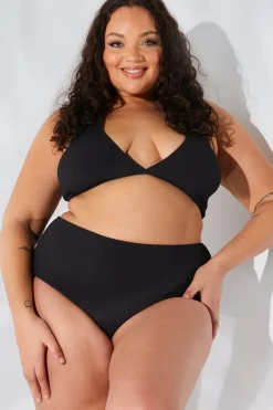 Sculpt and Control Crinkle Wrap Front Halter Bikini Top