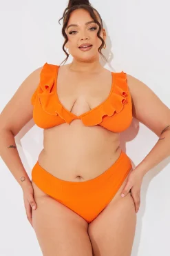 Sculpt and Control Crinkle Frill Bikini Top