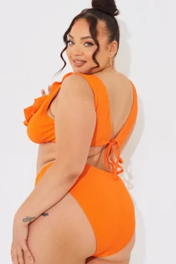 Sculpt and Control Crinkle High Waisted High Leg Bikini Bottom