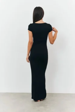 Sculpting Cap Sleeve Maxi Dress