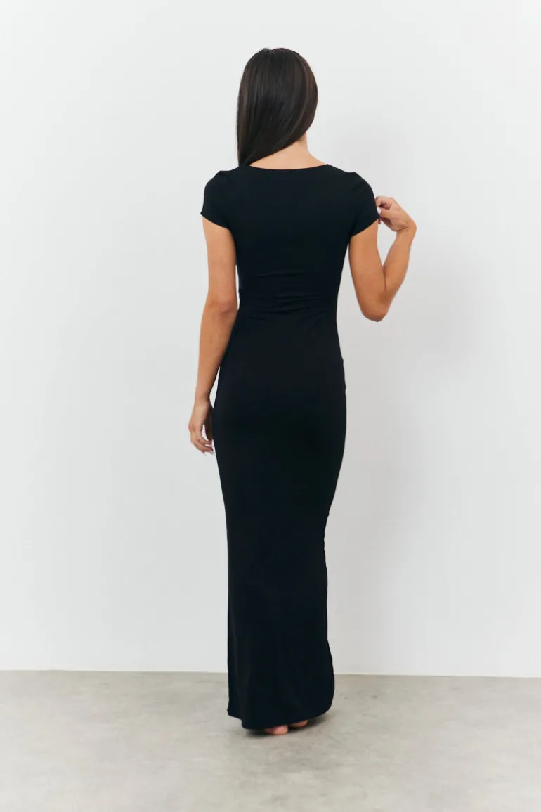 Sculpting Cap Sleeve Maxi Dress