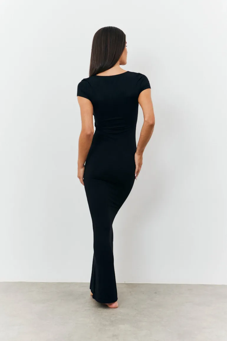 Sculpting Cap Sleeve Maxi Dress