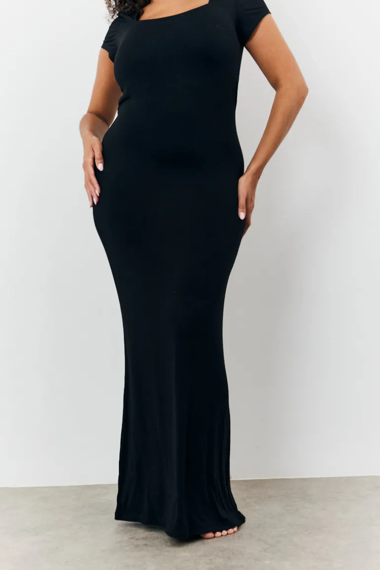 Sculpting Cap Sleeve Maxi Dress