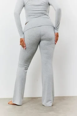 Sculpting Fold Over Waistband Flare Leg Trouser