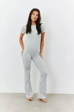 Sculpting Short Sleeve Wide Leg Jumpsuit