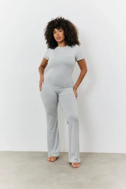 Sculpting Short Sleeve Wide Leg Jumpsuit