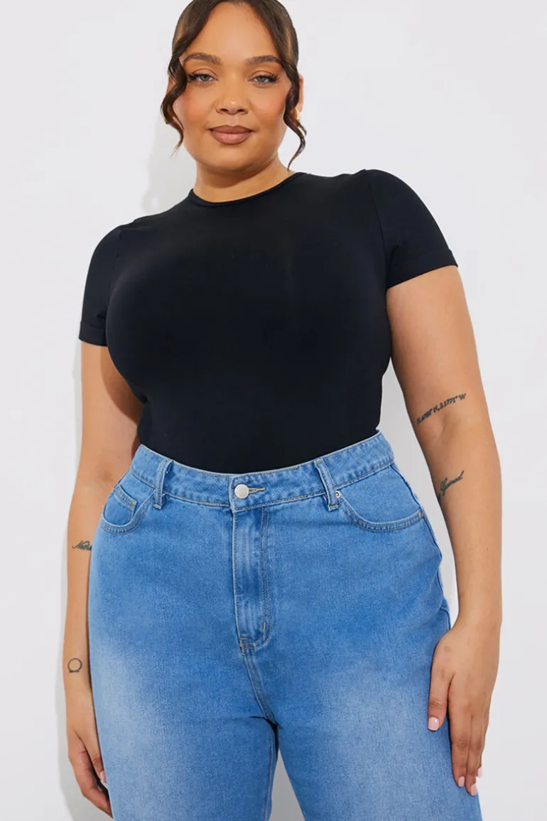 Seamless Crew Neck Snatched Shapewear Bodysuit