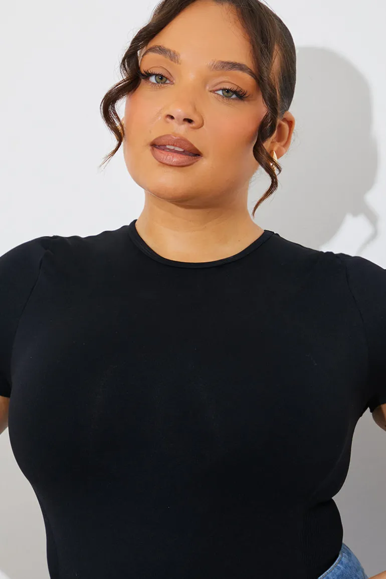Seamless Crew Neck Snatched Shapewear Bodysuit