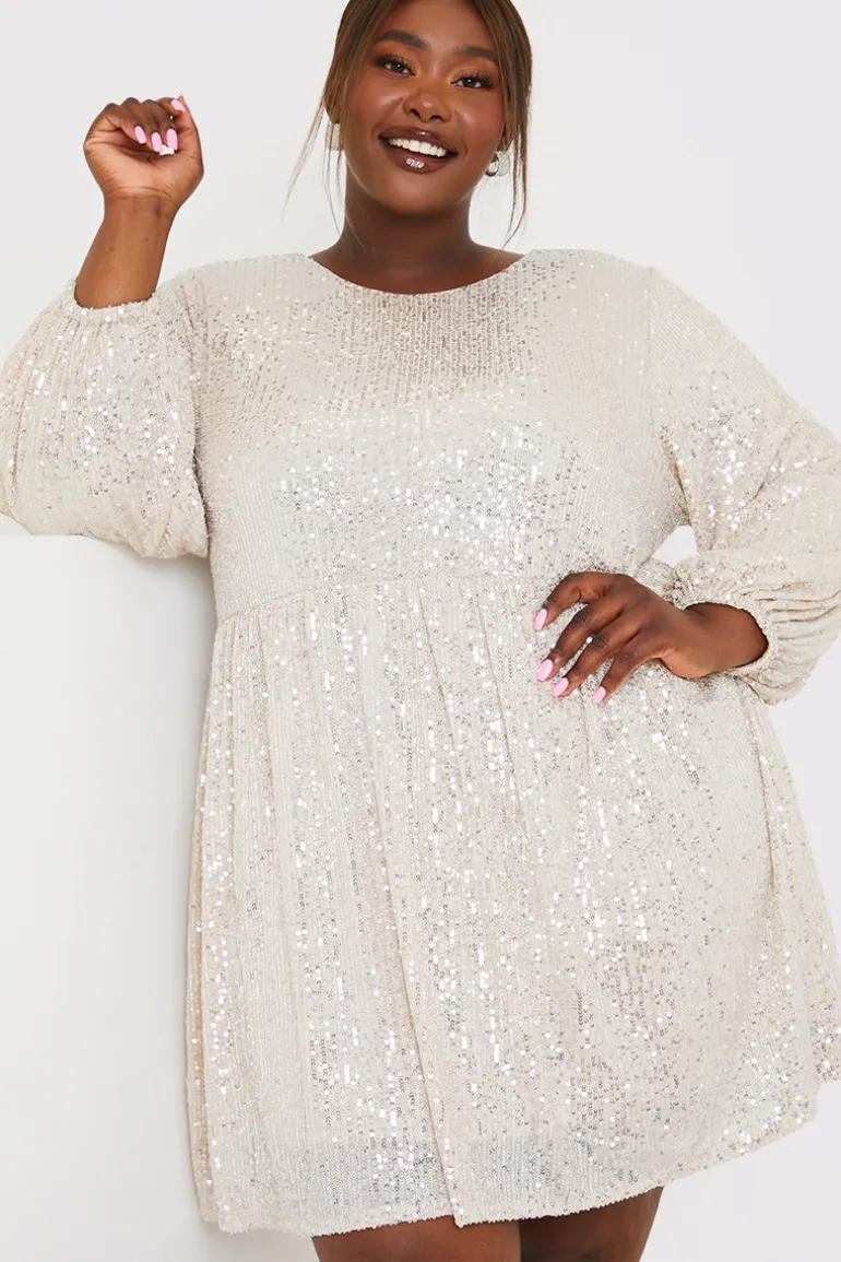 Sequin Smock Mini Dress