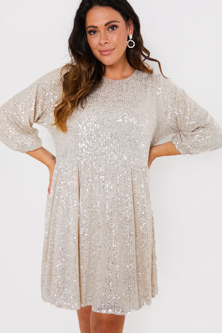 Sequin Smock Mini Dress