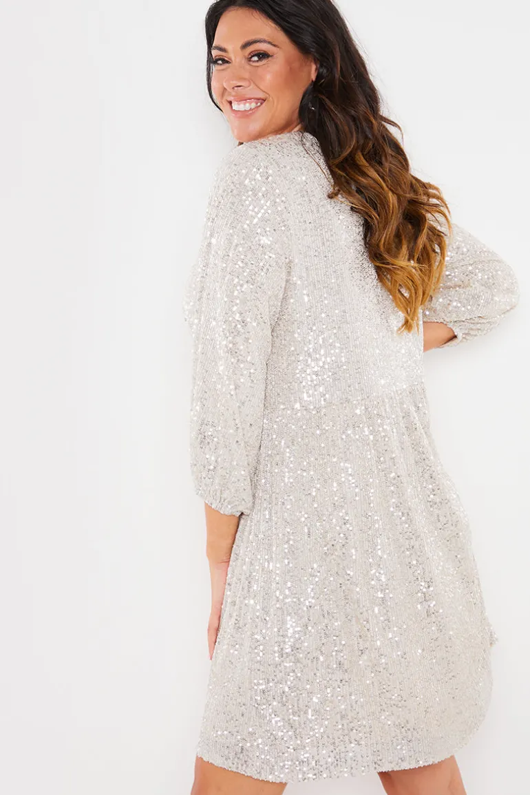 Sequin Smock Mini Dress
