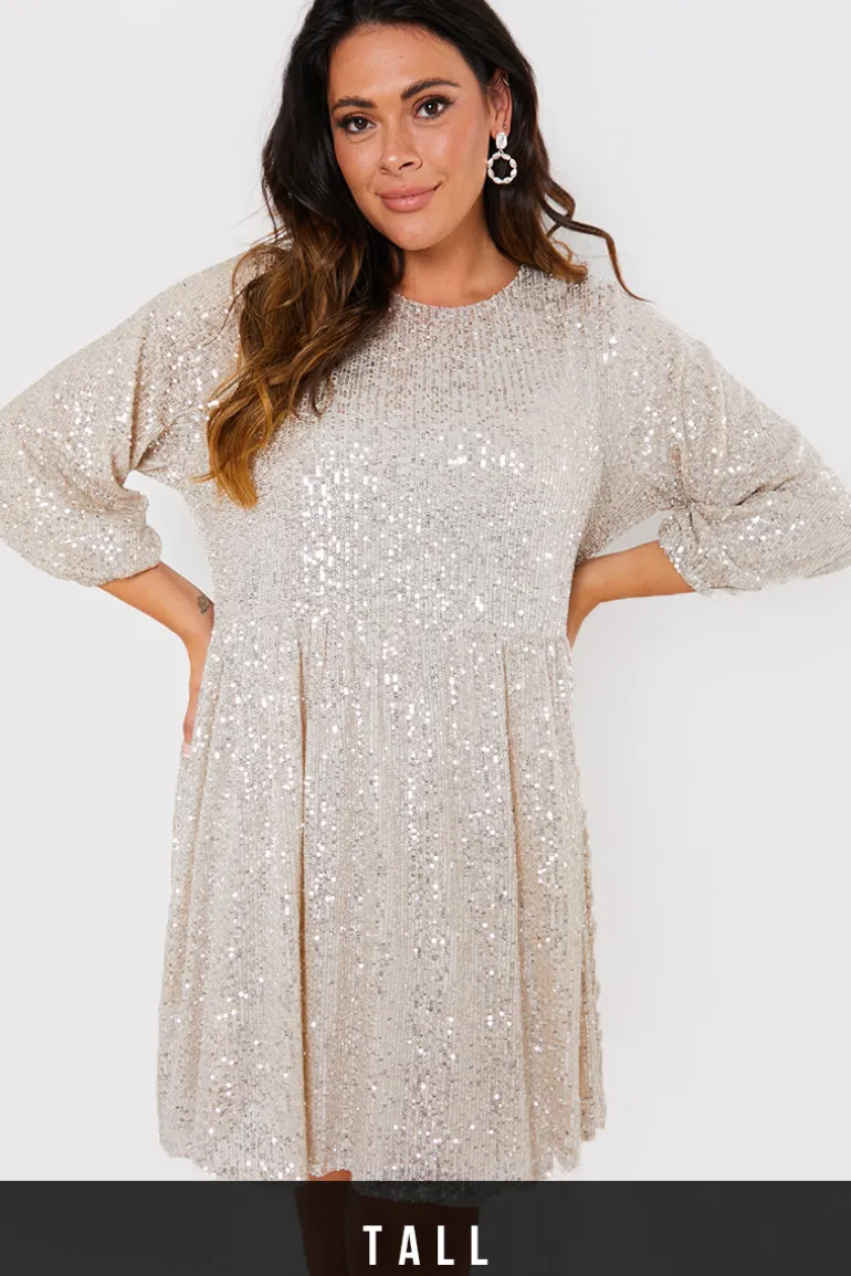 Sequin Smock Mini Dress